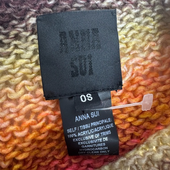 NEW Anna Sui Ombré Hand Crochet Poncho in Rainbow OS - Picture 10 of 12